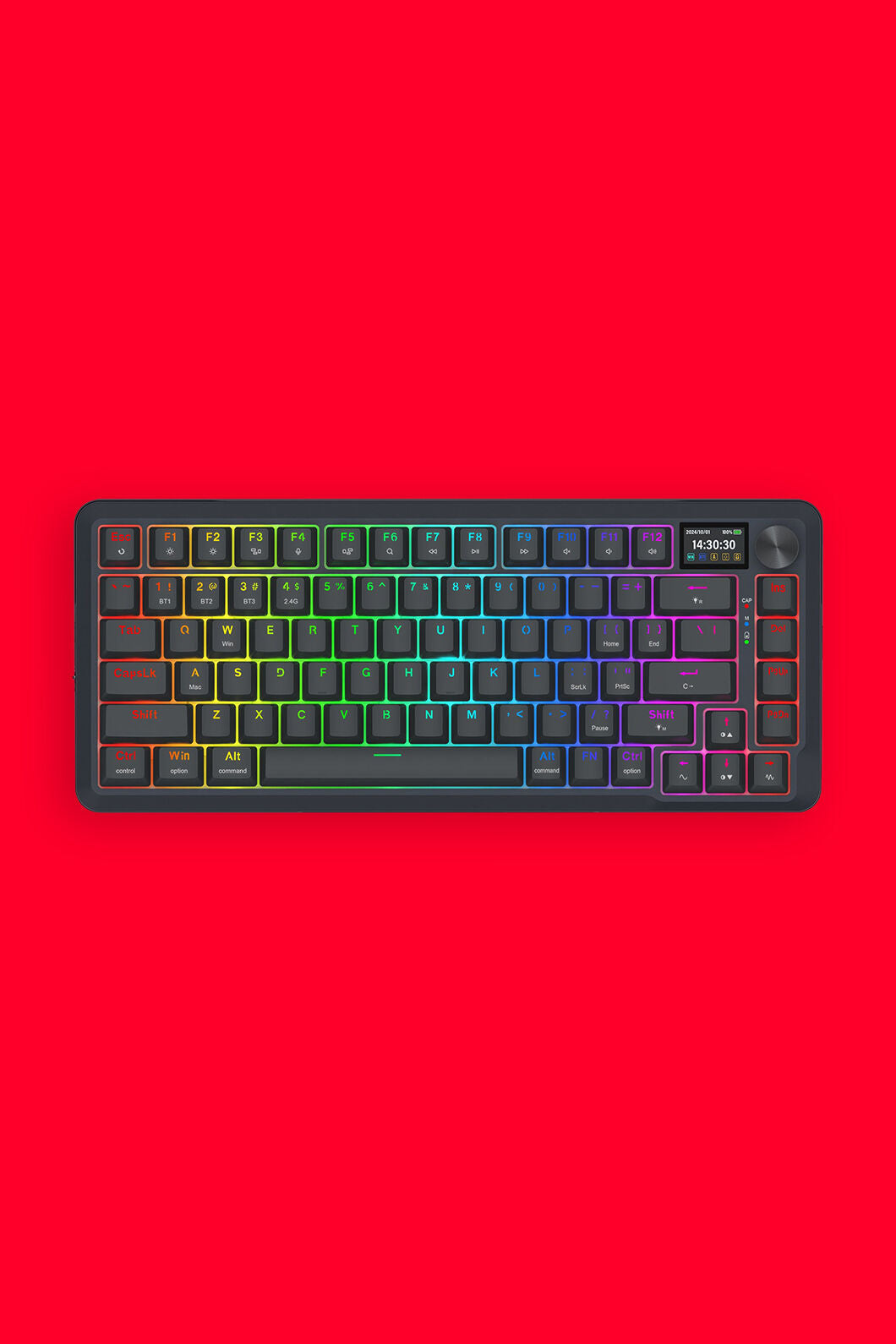REDRAGON - K708RGB-PRO Fleact 75% LCD KB - black