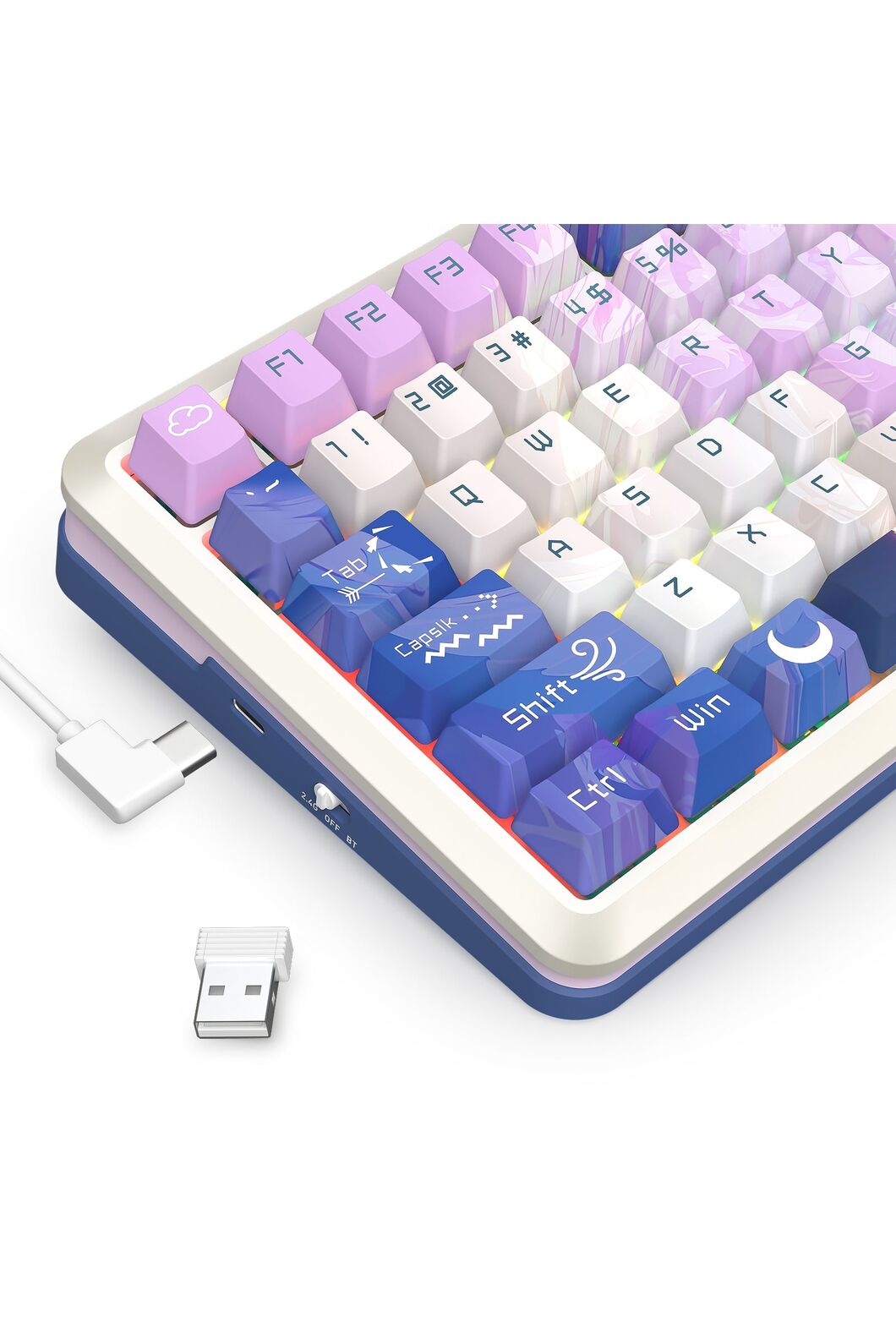 REDRAGON - K708AK-RGB-PRO Fleact 75% KB - purple