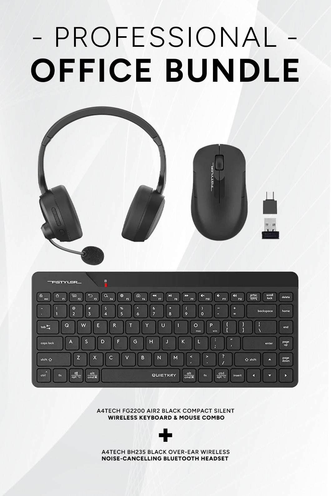 Electronic Rebellion A4Tech FG2200 + BH235 Office Bundle