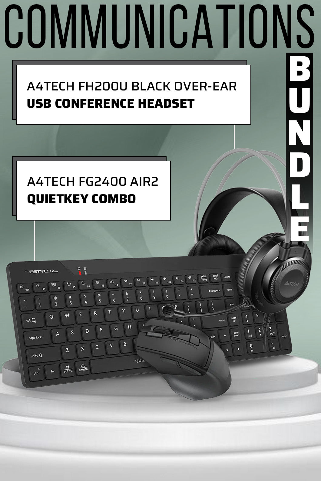 Electronic Rebellion A4Tech FH200U + FG2400 Office Bundle