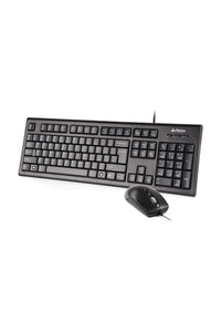 A4Tech - A4Tech KR-8572S Black Full-Size Silent Comfort Keyboard & Mouse Combo - black
