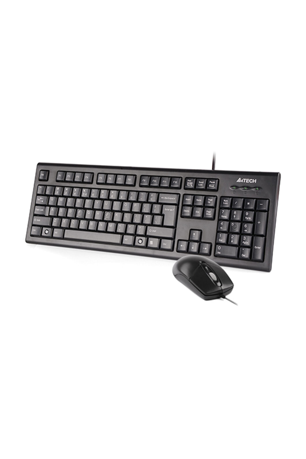 A4Tech - A4Tech KR-8572S Black Full-Size Silent Comfort Keyboard & Mouse Combo - black
