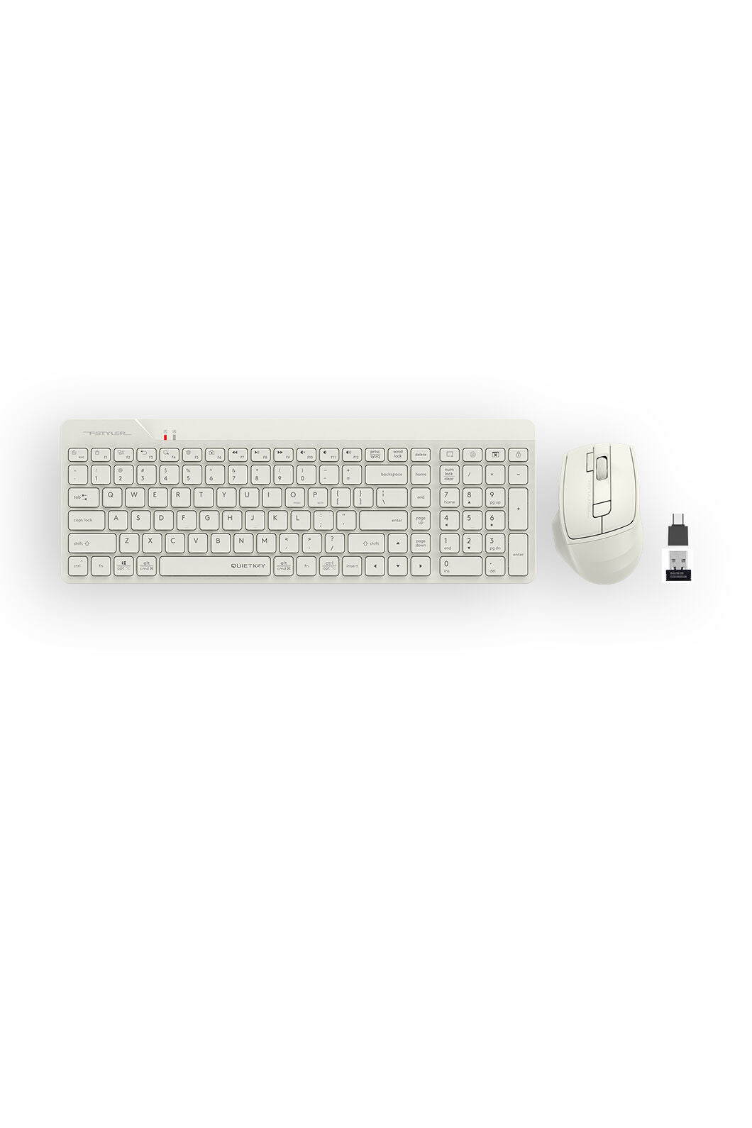 A4Tech - A4Tech FG2400 Air2 Beige QuietKey Wireless Keyboard & Air Mouse Combo - beige