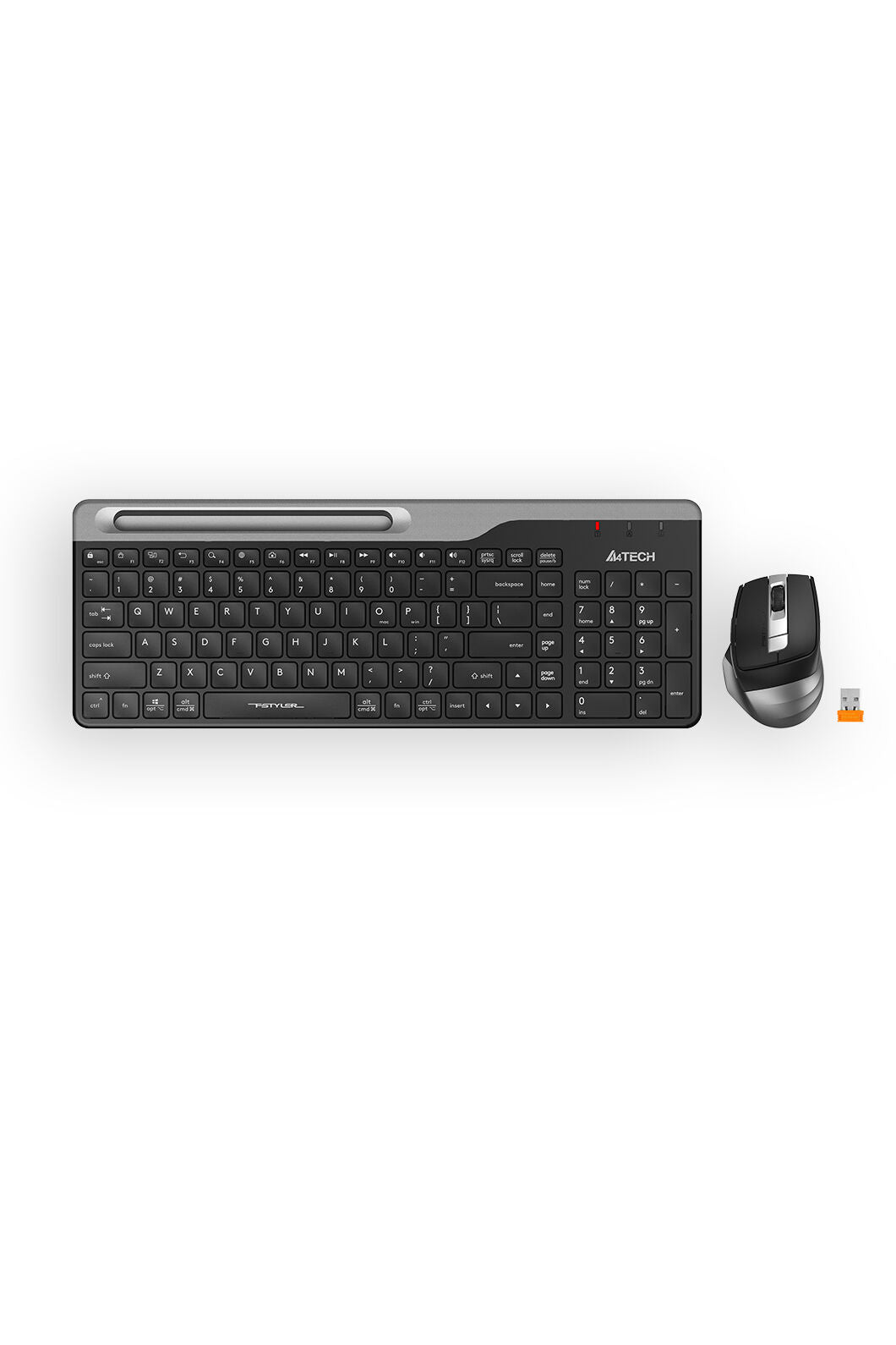 A4Tech - A4Tech FB2535C Grey Dual-Mode Wireless Keyboard & Rechargeable Mouse Combo - grey