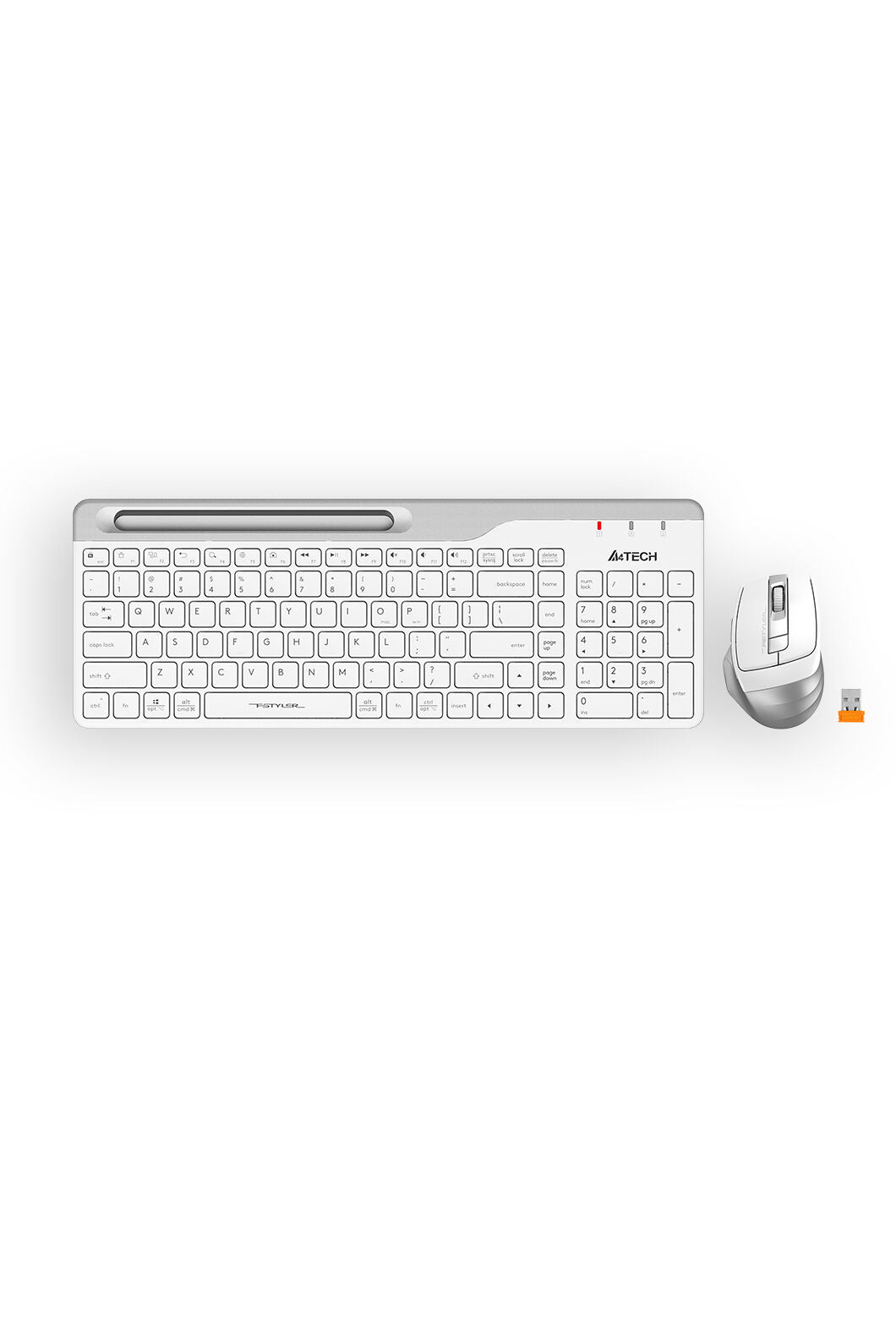 A4Tech - A4Tech FB2535C White Dual-Mode Wireless Keyboard & Rechargeable Mouse Combo - white