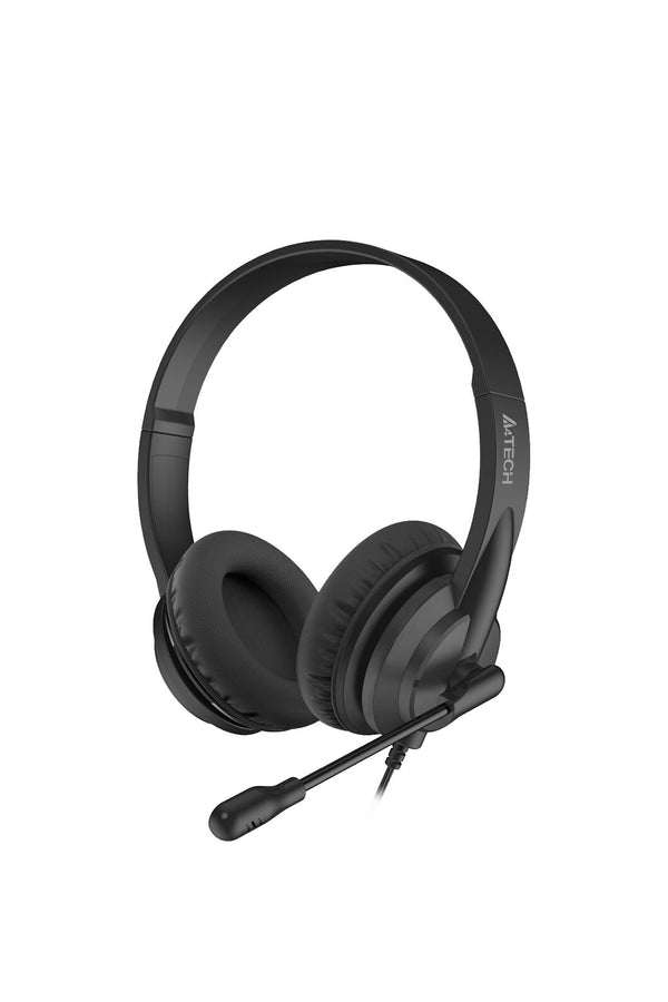 A4Tech - A4Tech HU-10 Black On-Ear Lightweight Stereo USB Headset - black