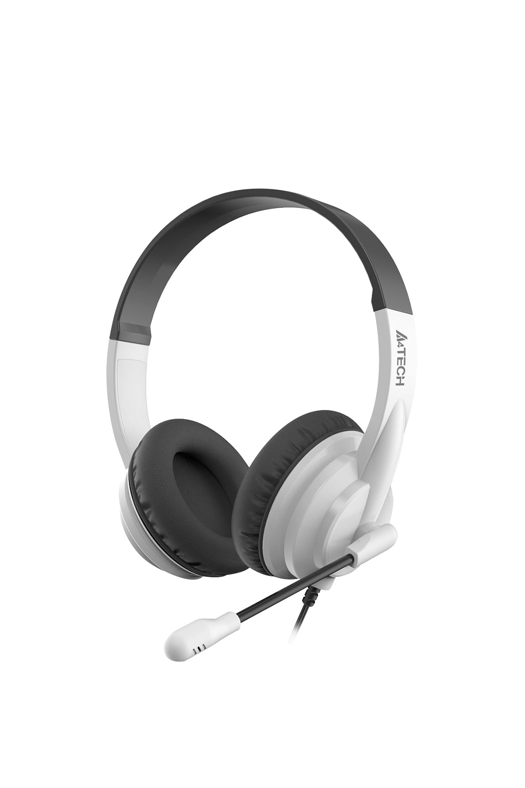 A4Tech - A4Tech HU-10 Black & White On-Ear Lightweight Stereo USB Headset - black-white
