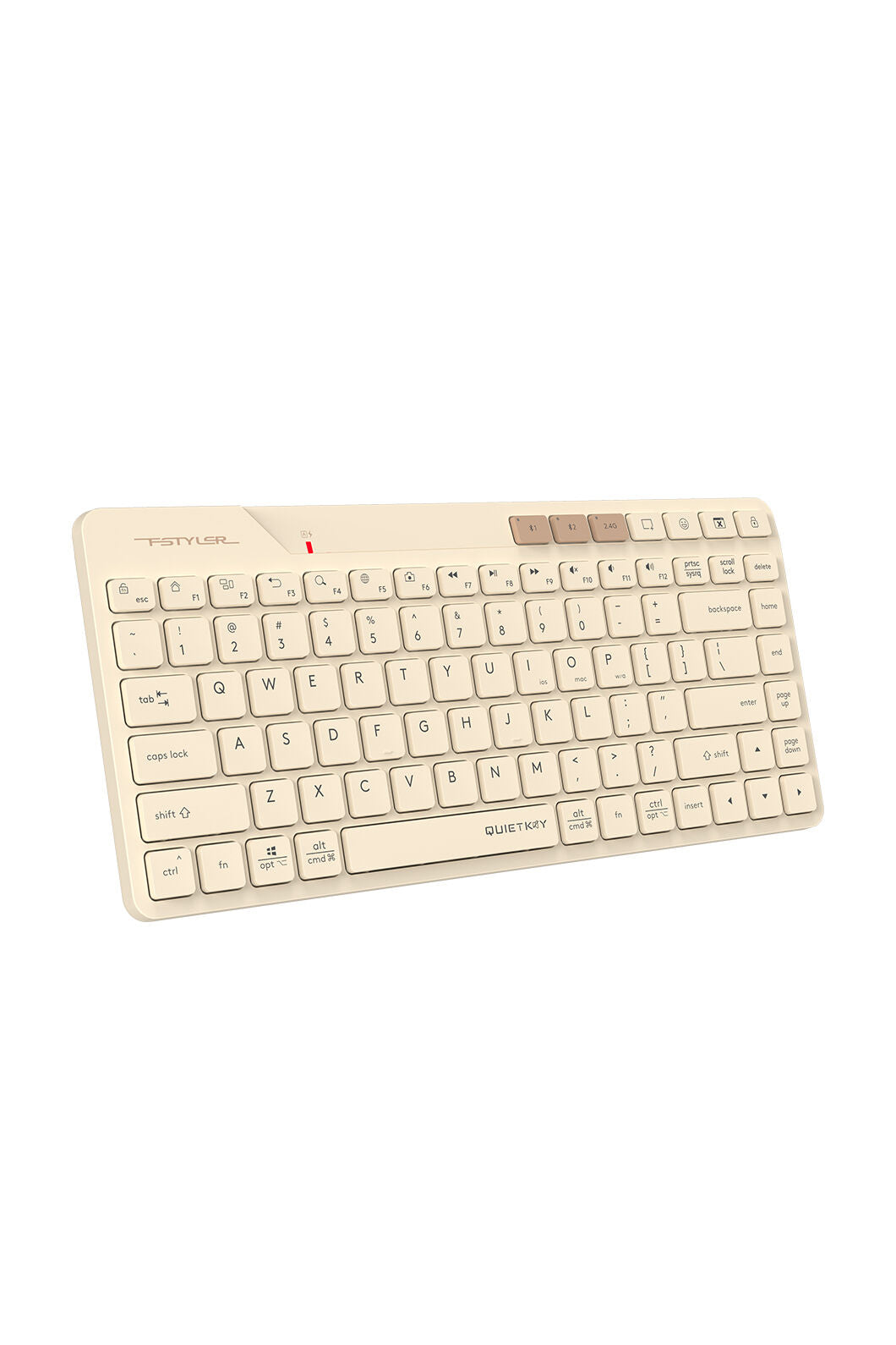 A4Tech - FBK26C AS Recharge Cmpct KB - cafe-latte