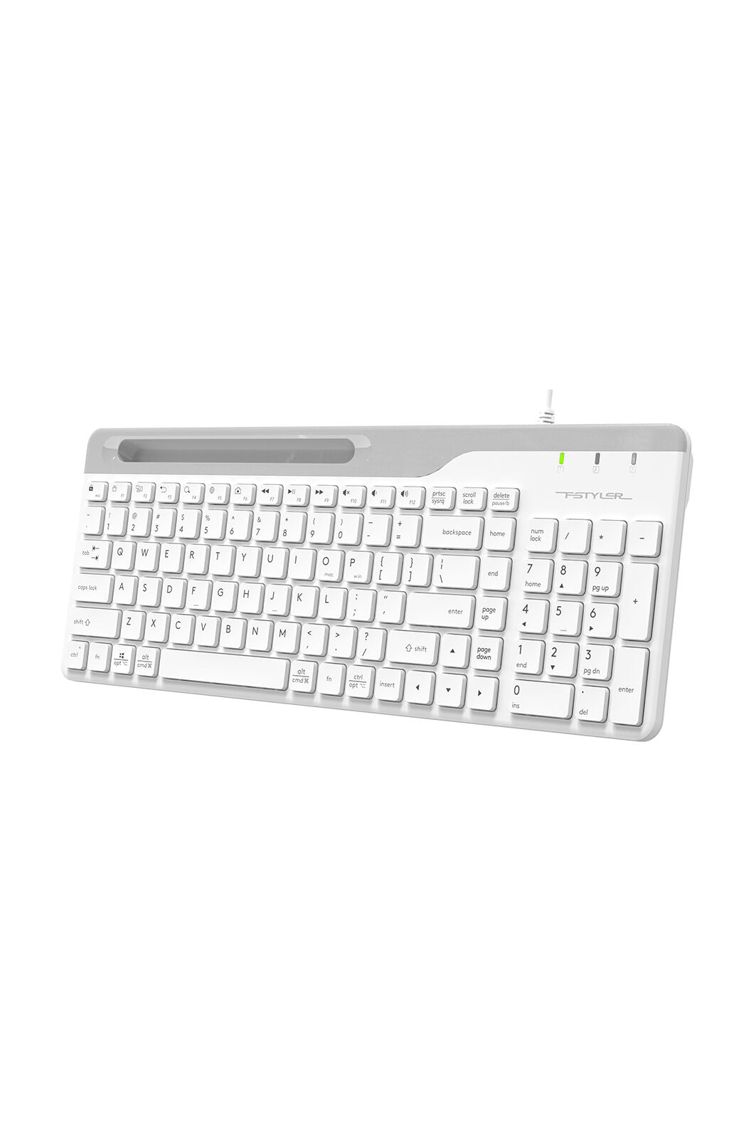 A4Tech - A4Tech FK25 White TKL 2-Section Multimedia Wired Keyboard - white