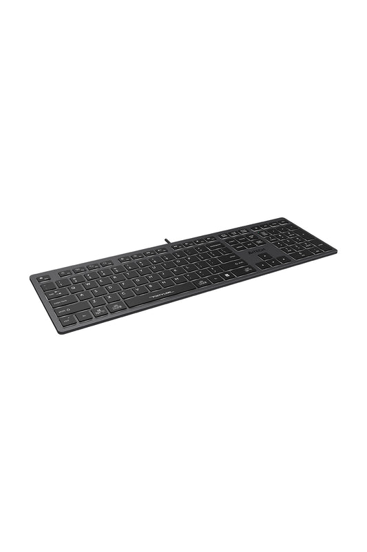 A4Tech - A4Tech FX60 Grey Full Size Soft-Switch Backlit Wired Keyboard - grey