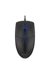 A4Tech - A4Tech N-530S Black Full-Size Illuminate Silent Wired Optical Mouse - black