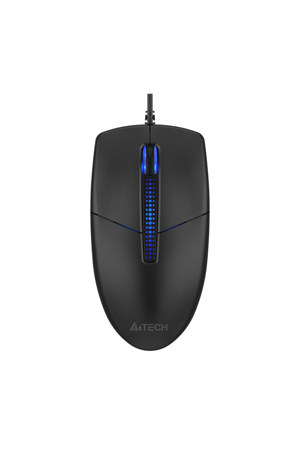 A4Tech - A4Tech N-530S Black Full-Size Illuminate Silent Wired Optical Mouse - black