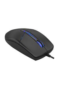 A4Tech - A4Tech N-530S Black Full-Size Illuminate Silent Wired Optical Mouse - black