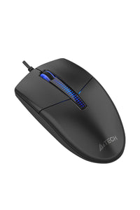 A4Tech - A4Tech N-530S Black Full-Size Illuminate Silent Wired Optical Mouse - black