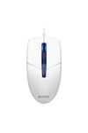 A4Tech - A4Tech N-530S White Full-Size Illuminate Silent Wired Optical Mouse - white