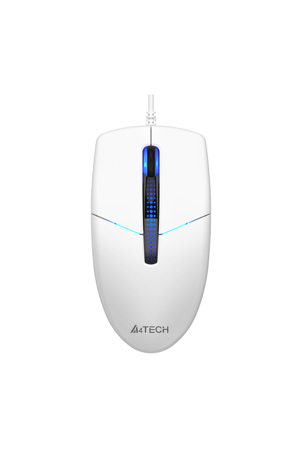 A4Tech - A4Tech N-530S White Full-Size Illuminate Silent Wired Optical Mouse - white