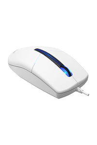 A4Tech - A4Tech N-530S White Full-Size Illuminate Silent Wired Optical Mouse - white