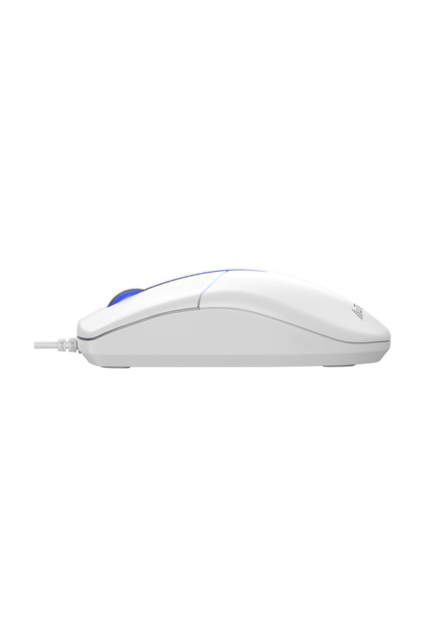 A4Tech - A4Tech N-530S White Full-Size Illuminate Silent Wired Optical Mouse - white