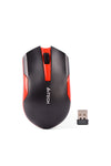 A4Tech - A4Tech G3-200 Black Red Compact Energy Saving Wireless Mouse - black-red