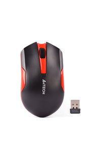 A4Tech - A4Tech G3-200 Black Red Compact Energy Saving Wireless Mouse - black-red