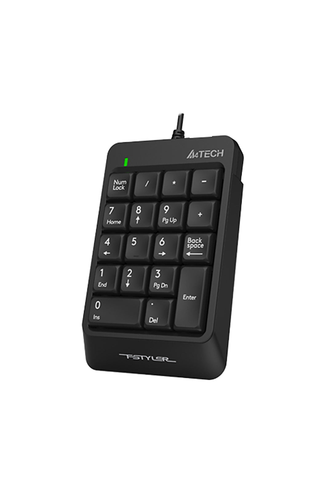 A4Tech - A4Tech FK13P Black Ultra-Slim 18-Key Spill-Resistant USB Numeric Keypad - black