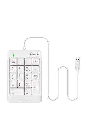 A4Tech - A4Tech FK13P White Ultra-Slim 18-Key Spill-Resistant USB Numeric Keypad - white
