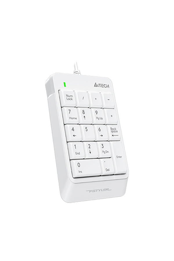 A4Tech - A4Tech FK13P White Ultra-Slim 18-Key Spill-Resistant USB Numeric Keypad - white