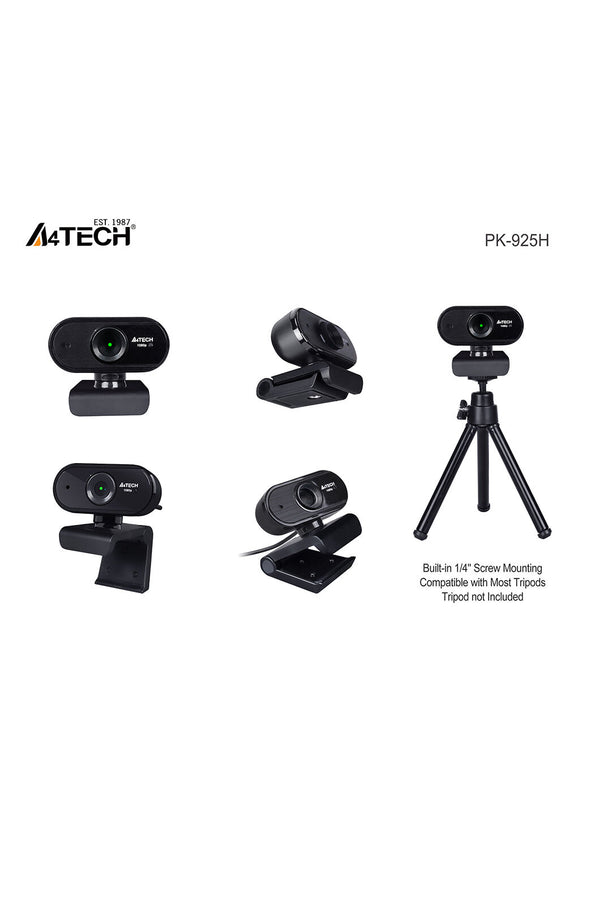 A4Tech - A4Tech PK-925H Black Full HD 1080P Fixed Focus Webcam - black