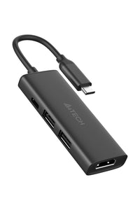 A4Tech - A4Tech DST-40C Ash Grey 4-Port USB-C 4K Docking Station - ash-grey