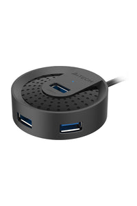 A4Tech - A4Tech HUB-30 Black 4-Port USB 3.0 High-Speed Charging Hub - black