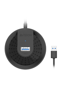 A4Tech - A4Tech HUB-30 Black 4-Port USB 3.0 High-Speed Charging Hub - black