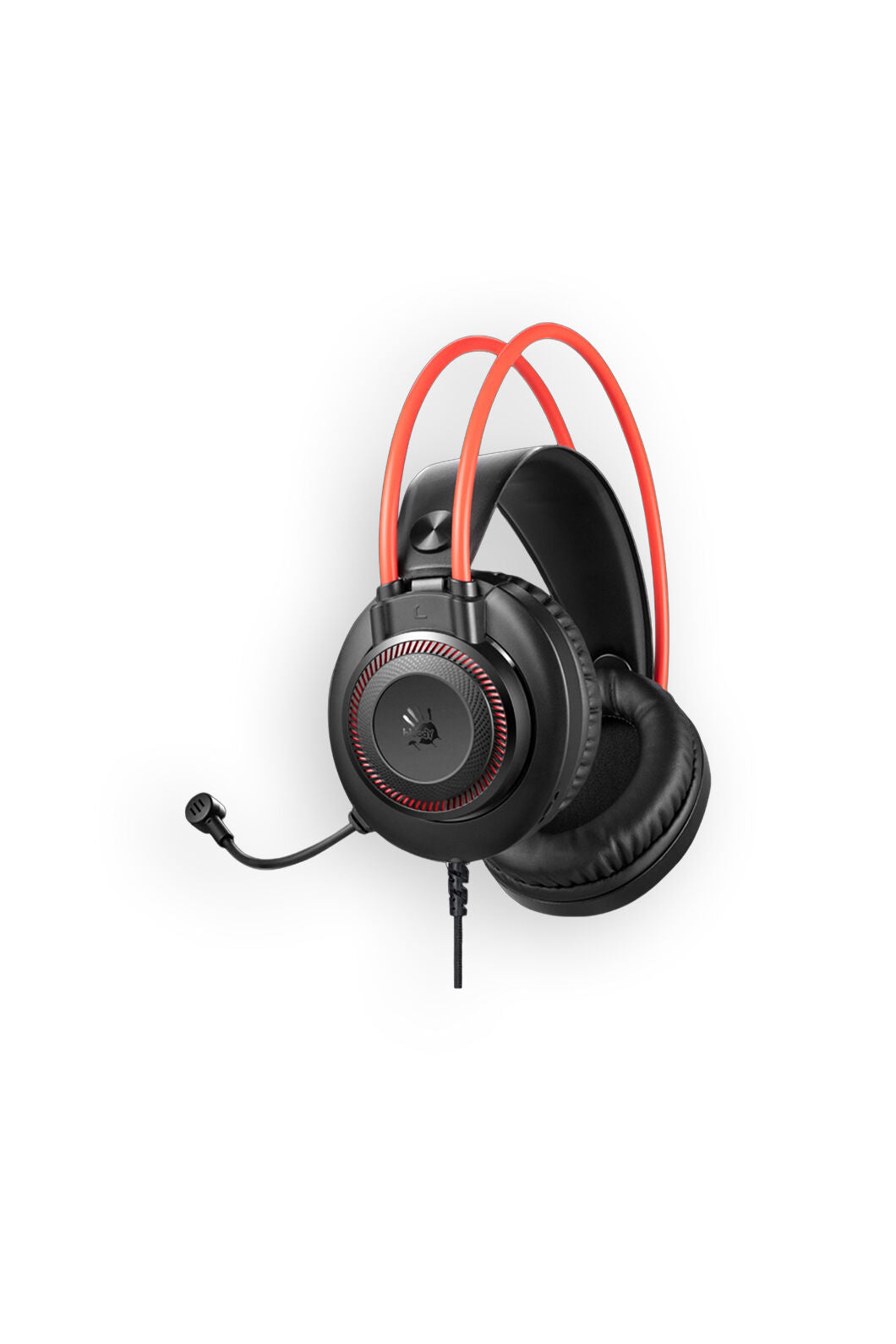BLOODY - Bloody G200S Neon Black Red USB Wired Over-Ear Immersive LED Gaming Headphones - black-red