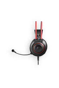 BLOODY - Bloody G200S Neon Black Red USB Wired Over-Ear Immersive LED Gaming Headphones - black-red
