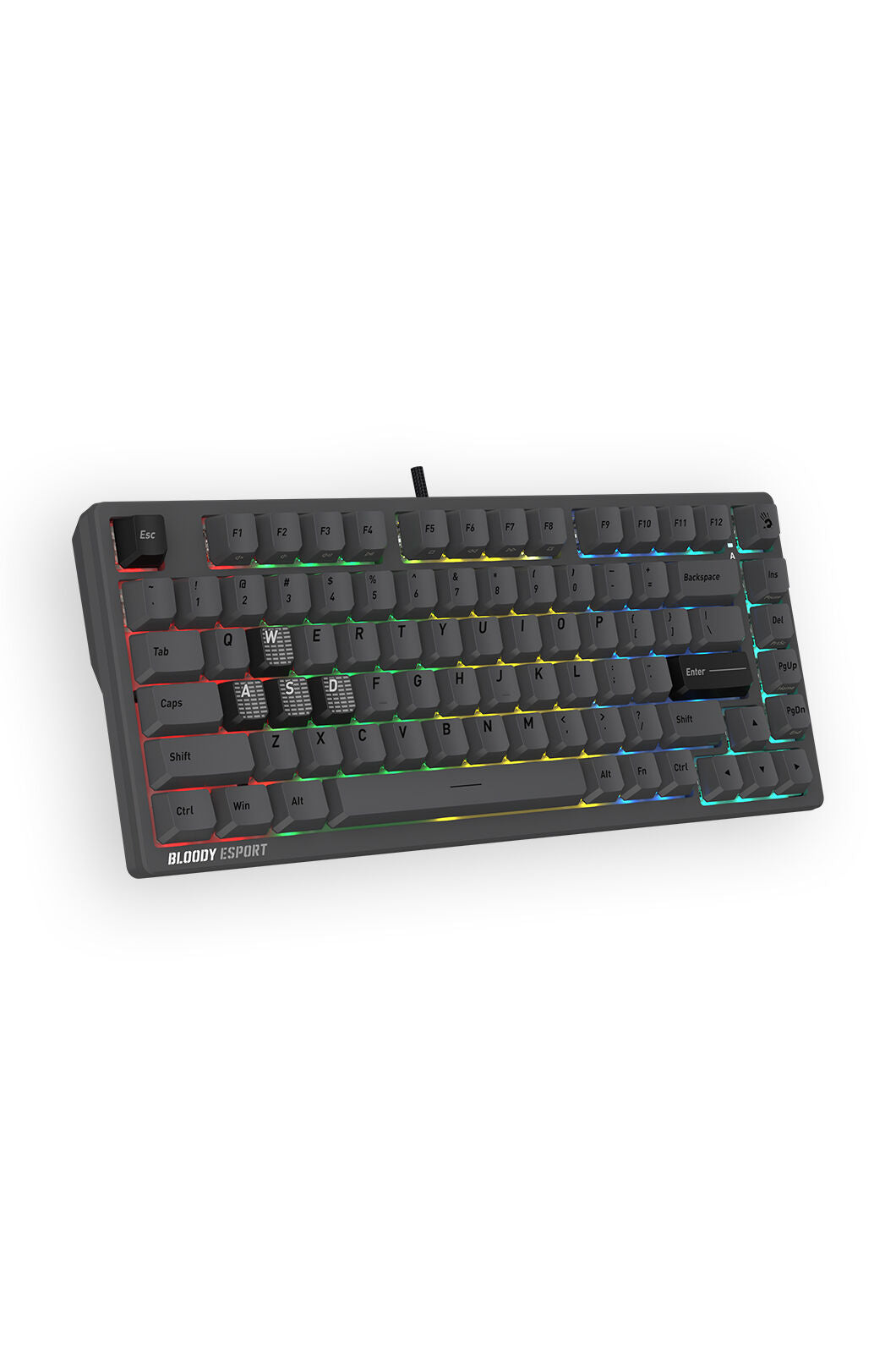 BLOODY - Bloody MS76 Iron Grey 75% Magnetic Hall Effect RGB Gaming Keyboard - iron-grey