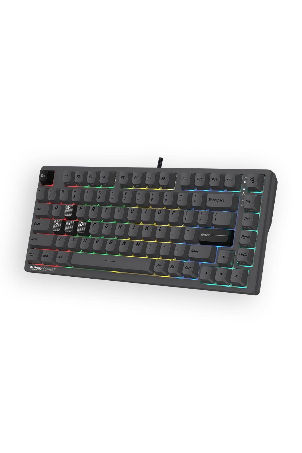BLOODY - Bloody MS76 Iron Grey 75% Magnetic Hall Effect RGB Gaming Keyboard - iron-grey