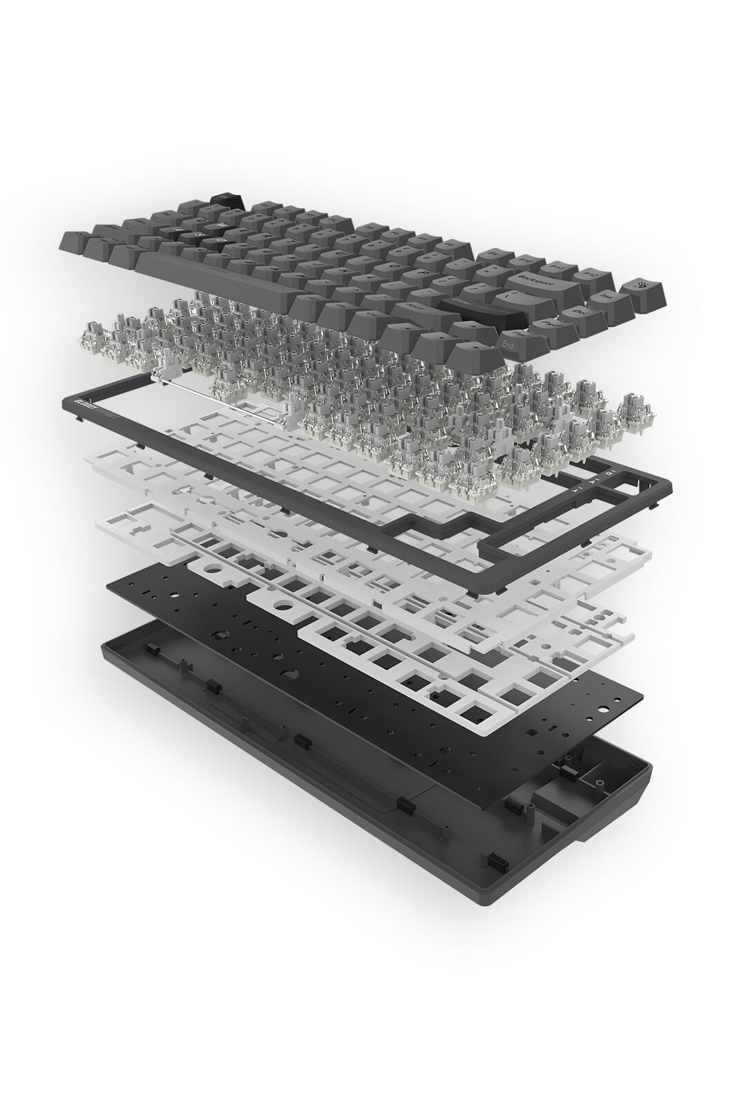 BLOODY - Bloody MS76 Iron Grey 75% Magnetic Hall Effect RGB Gaming Keyboard - iron-grey
