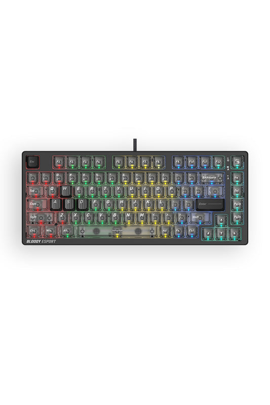 BLOODY - Bloody MS76 Stellar Black 75% Magnetic Hall Effect RGB Gaming Keyboard - stella-black
