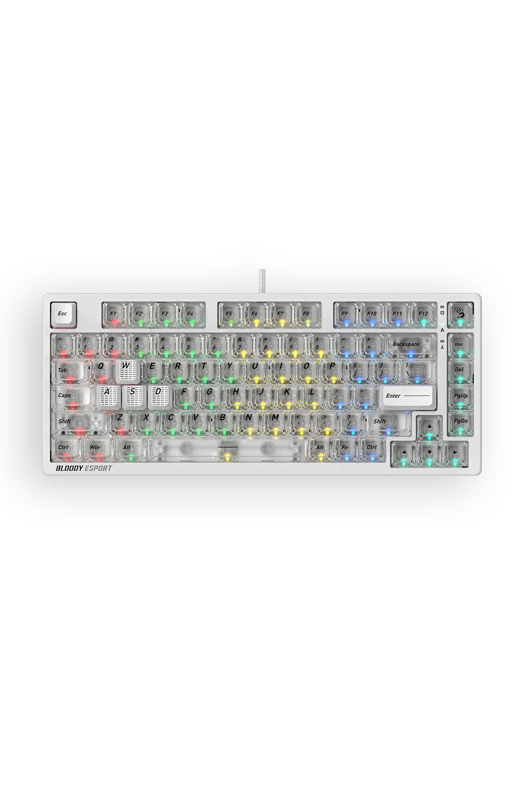 BLOODY - Bloody MS76 Crystal White 75% Magnetic Hall Effect RGB Gaming Keyboard - crystal-white