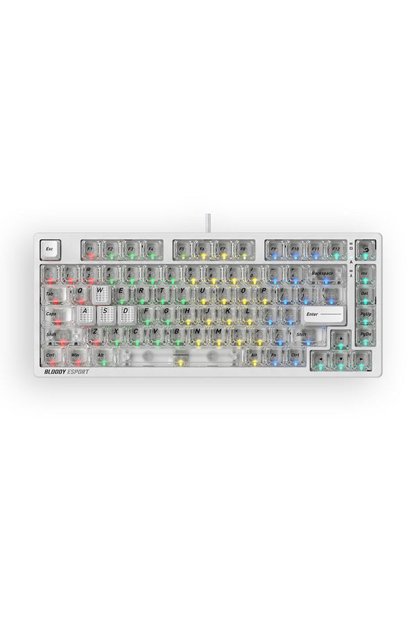 BLOODY - Bloody MS76 Crystal White 75% Magnetic Hall Effect RGB Gaming Keyboard - crystal-white
