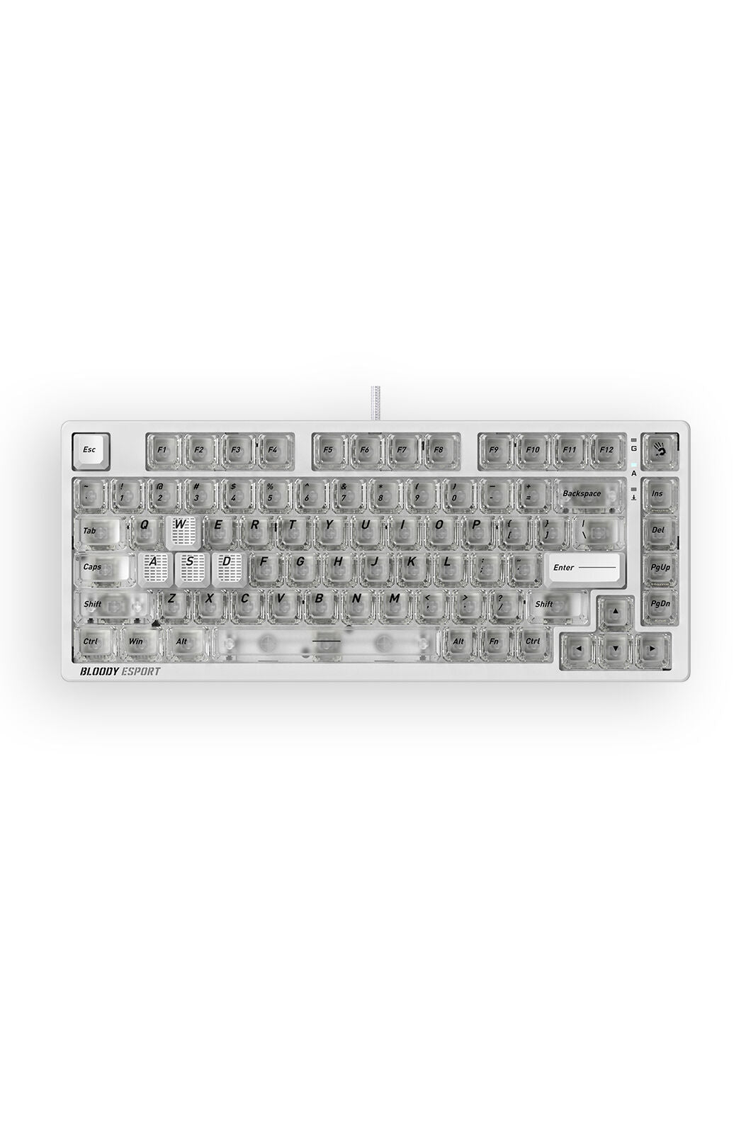 BLOODY - Bloody MS76 Crystal White 75% Magnetic Hall Effect RGB Gaming Keyboard - crystal-white