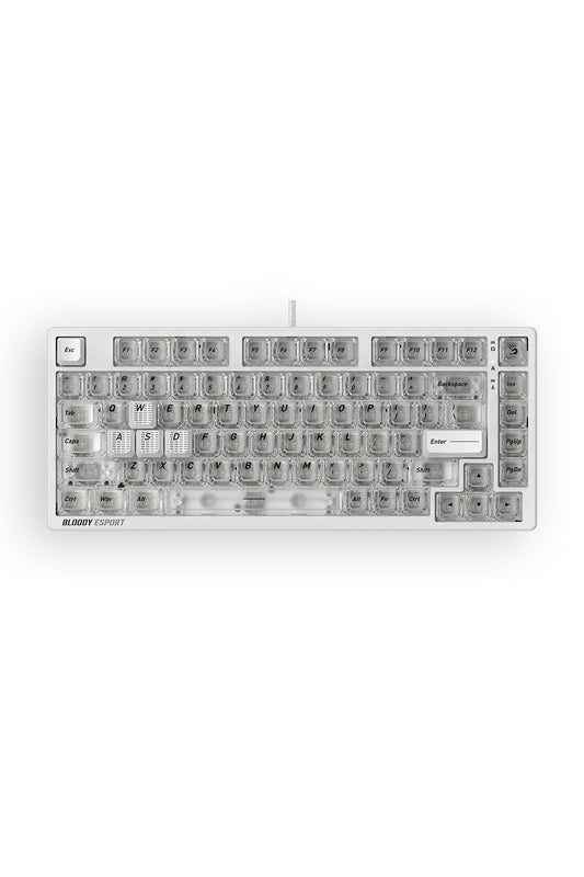 BLOODY - Bloody MS76 Crystal White 75% Magnetic Hall Effect RGB Gaming Keyboard - crystal-white