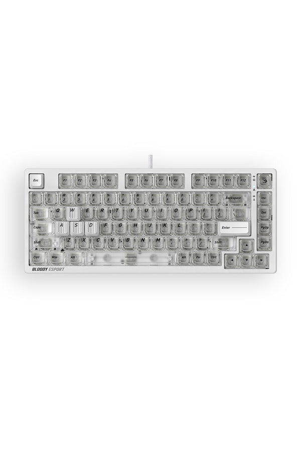 BLOODY - Bloody MS76 Crystal White 75% Magnetic Hall Effect RGB Gaming Keyboard - crystal-white