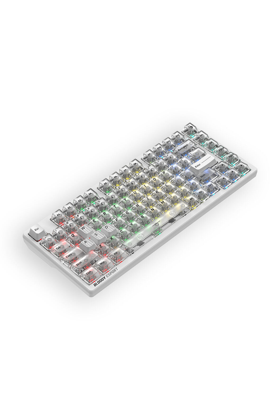 BLOODY - Bloody MS76 Crystal White 75% Magnetic Hall Effect RGB Gaming Keyboard - crystal-white