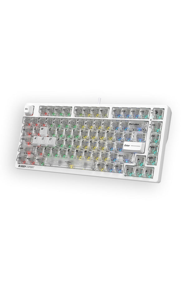 BLOODY - Bloody MS76 Crystal White 75% Magnetic Hall Effect RGB Gaming Keyboard - crystal-white