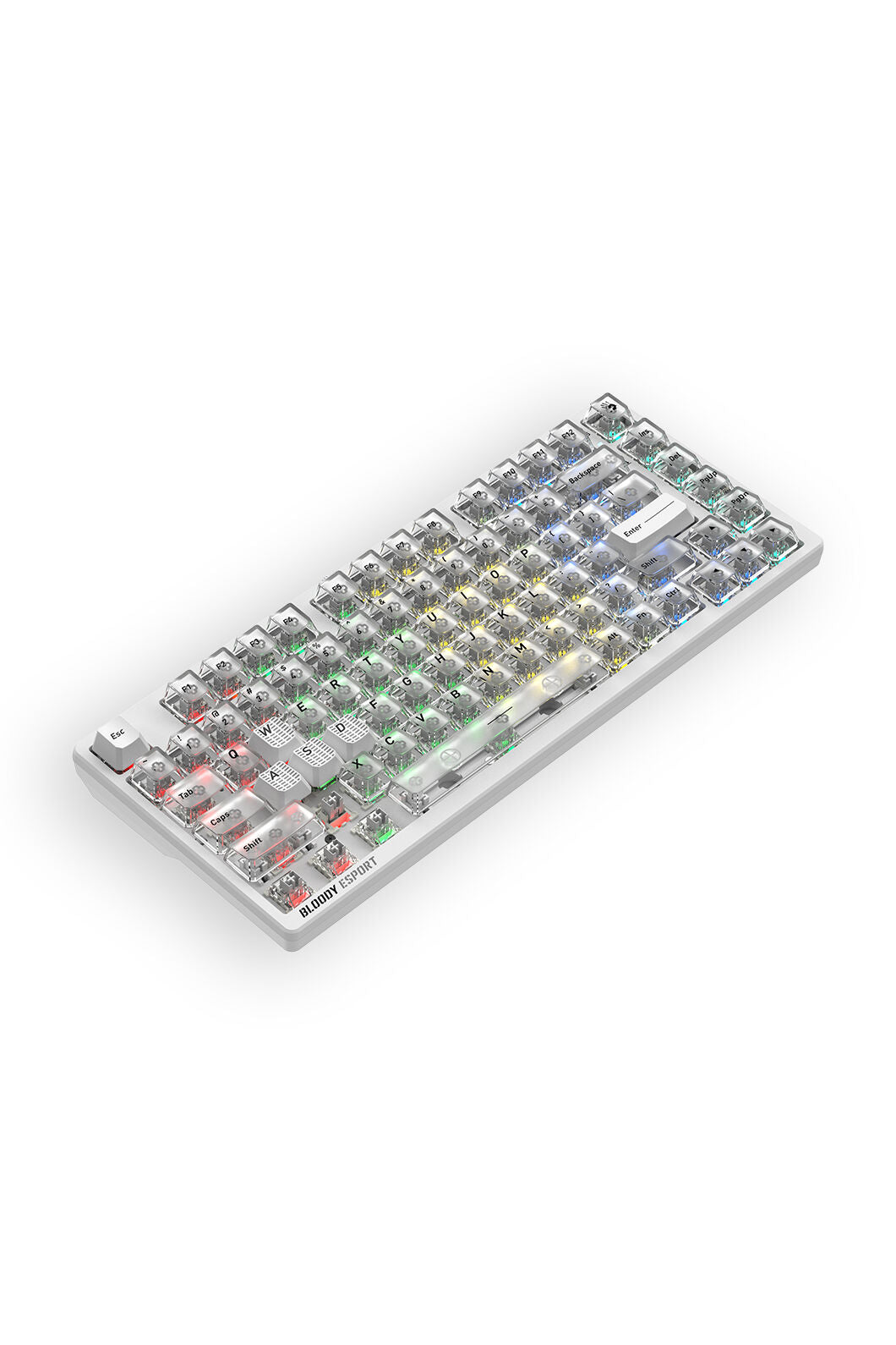 BLOODY - Bloody MS76 Crystal White 75% Magnetic Hall Effect RGB Gaming Keyboard - crystal-white