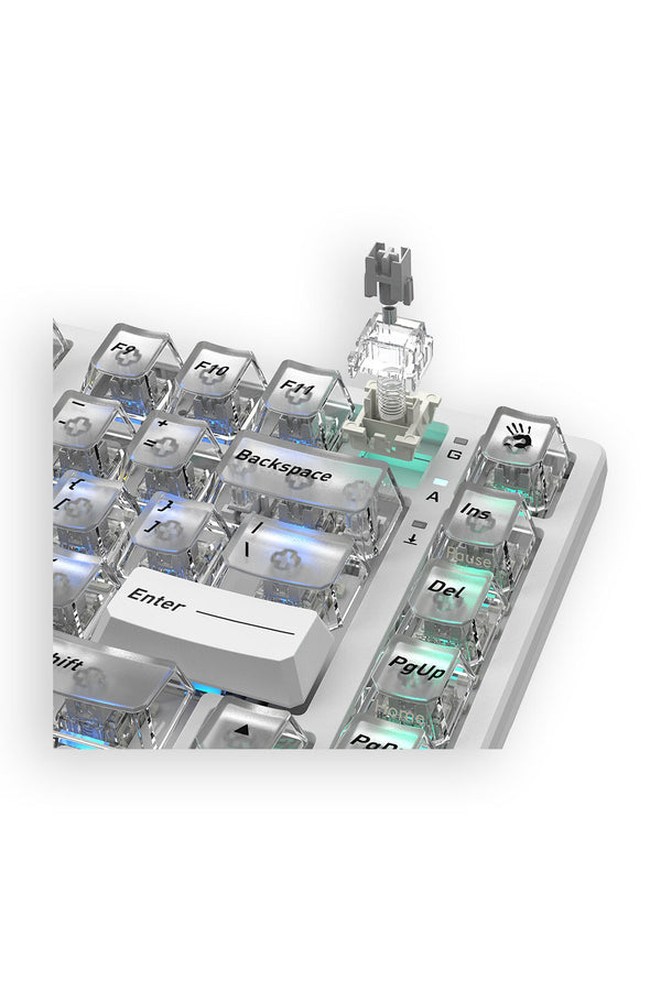 BLOODY - Bloody MS76 Crystal White 75% Magnetic Hall Effect RGB Gaming Keyboard - crystal-white