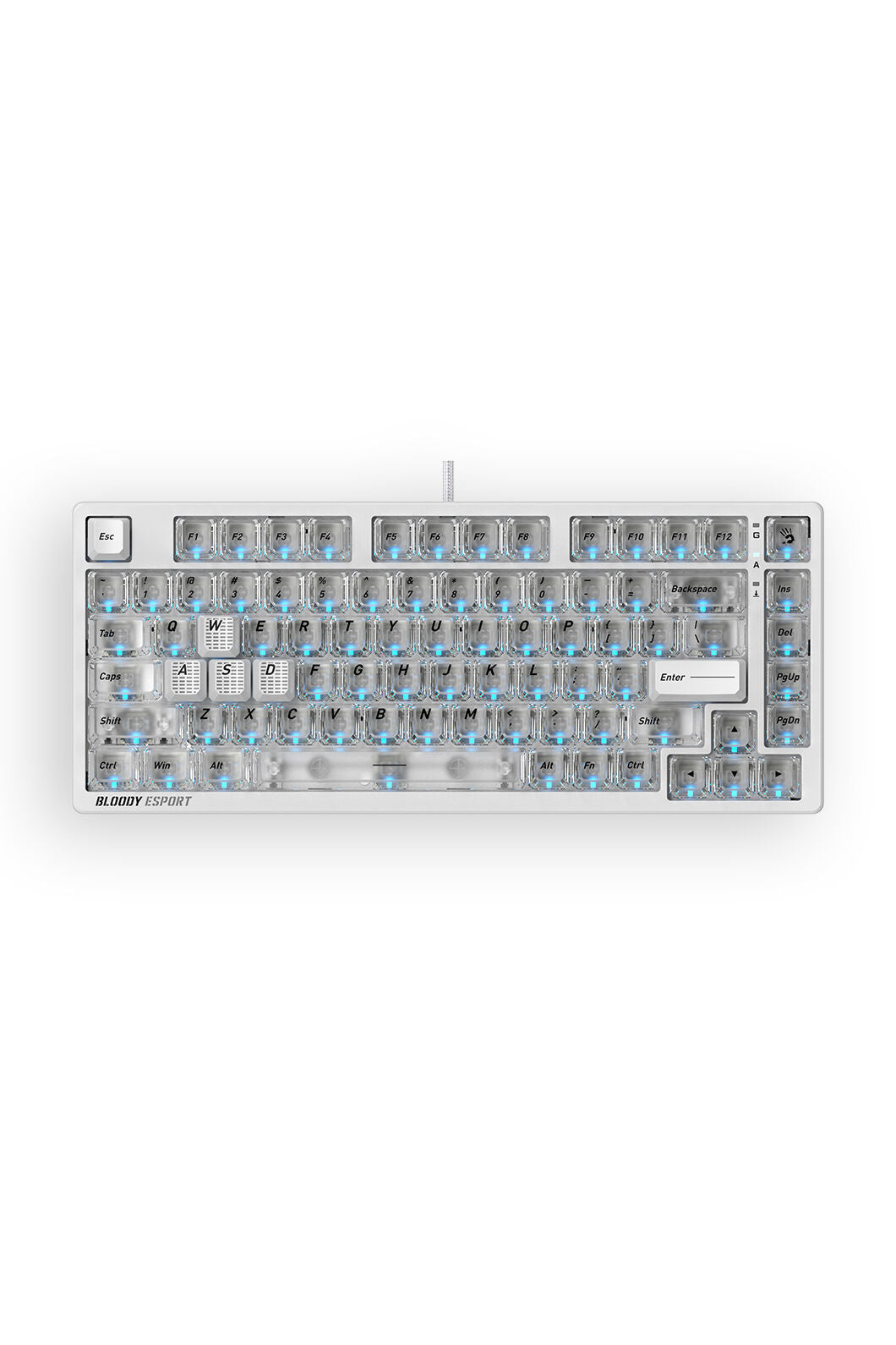 BLOODY - Bloody MS76 Crystal White 75% Magnetic Hall Effect RGB Gaming Keyboard - crystal-white