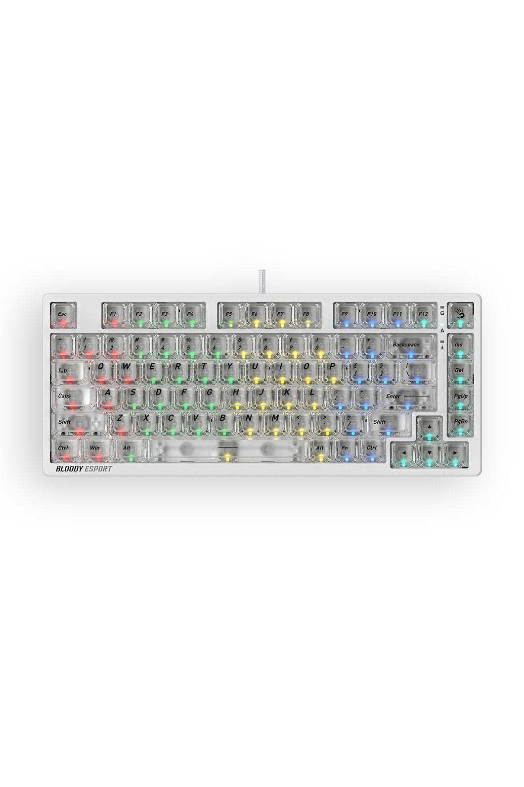 BLOODY - Bloody MS76 Crystal White 75% Magnetic Hall Effect RGB Gaming Keyboard - crystal-white