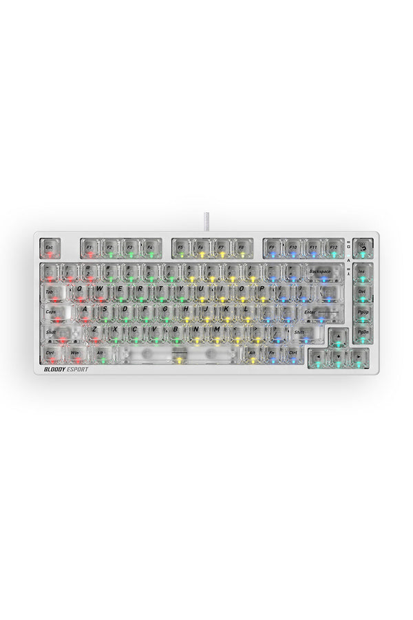 BLOODY - Bloody MS76 Crystal White 75% Magnetic Hall Effect RGB Gaming Keyboard - crystal-white