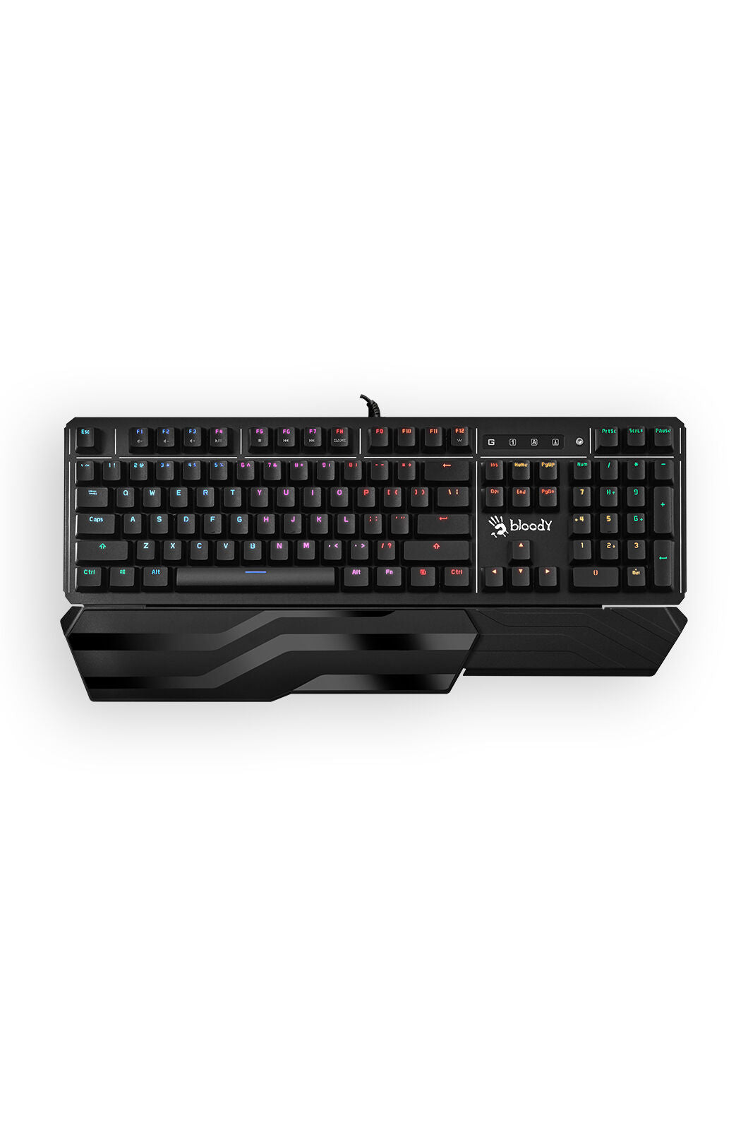 BLOODY - Bloody B975 Black Light Strike Optical Mechanical RGB Gaming Keyboard Orange Switch - black